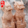 振橋雕塑 廠家生產加工定做晚霞紅石頭貔貅 門口擺放麒麟石雕