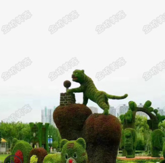 制作設(shè)計景區(qū)大型園林景觀新年綠植草皮動物植物造型仿真綠雕綠墻