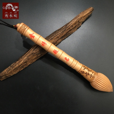 廠家批發角木蛟天然桃木文昌筆 居家風水吉祥物 品質創意定制款