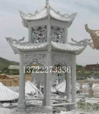 石雕涼亭漢白玉歐式雙層涼亭景觀園林庭院廣場戶外工藝品裝飾擺件