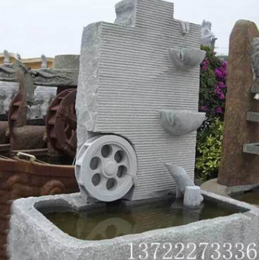 石雕魚缸流水?dāng)[件花盆天然石槽室內(nèi)外裝水庭院園林盆景裝飾擺件