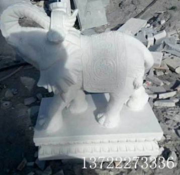 石雕漢白玉晚霞紅吉祥如意小象一對庭院門口鎮(zhèn)宅風(fēng)水招財如意擺件