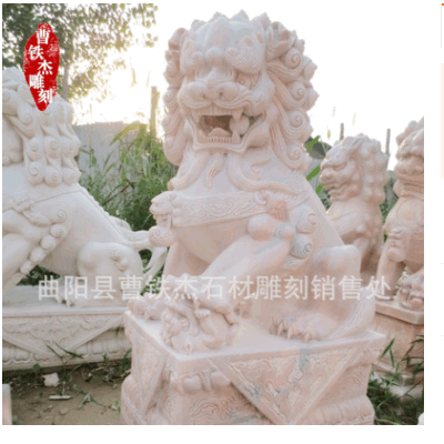 曲陽動物雕刻現貨供應石雕動物漢白玉石獅子青石仿天安門獅子
