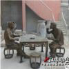 玻璃鋼鑄銅雕塑戶外景觀公園商業街雕塑民俗小品吃火鍋人物雕塑