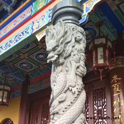 德利石材石雕龍柱 石雕盤龍柱 花崗巖石雕文化柱