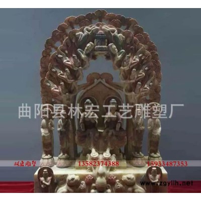 精致仿古佛像 石雕觀音佛像 古建雕塑  擺件 曲陽石雕