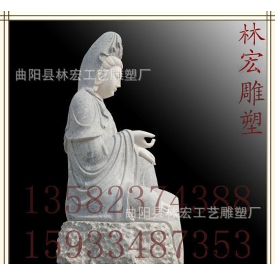 漢白玉石雕自在觀音文殊菩薩寺廟佛像雕塑直銷曲陽石雕觀音像