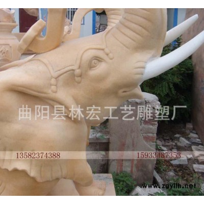 石雕大象吉祥如意大象動物雕塑大象門口擺放曲陽石雕