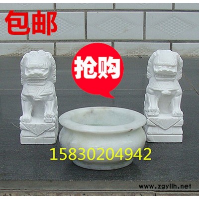定制            石雕漢白玉石小獅子家用石獅子一