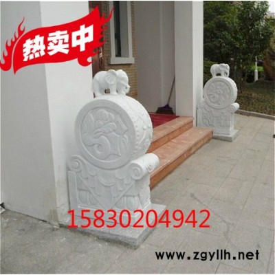 定制            石雕漢白玉象門墩抱鼓石頭石鼓