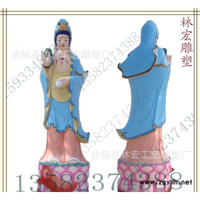 石雕觀音滴水觀音彩繪送子觀音雕像寺廟佛像雕塑曲陽石雕直銷