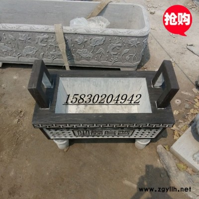 定制            石雕仿古青石做舊石雕鼎香爐寺院