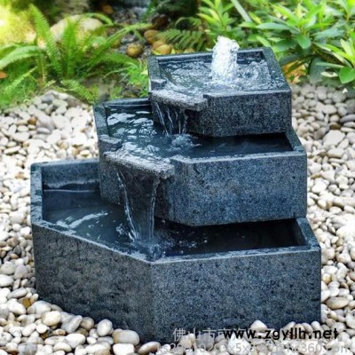 室內水景 流水擺件創意加濕器假山流水噴泉花崗巖石雕流水噴泉歐式水景