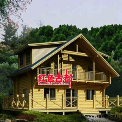 防腐木屋定制 度假山莊特色黃色木屋、可定制樓層大小戶型