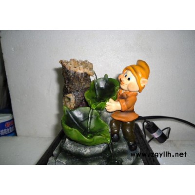 【藝品福人】小矮人噴泉流水水景擺設(shè) 精致可愛生日禮品 流水噴泉