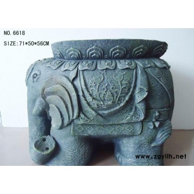 【藝品福人】假山流水加濕器 羅馬風格室內家居裝飾大象底座流水