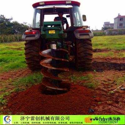臨安四輪拖拉機帶動雷創牌打坑機
